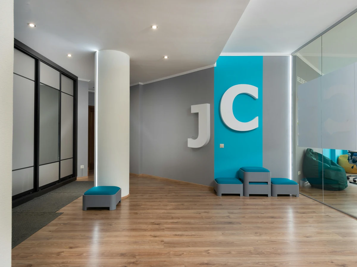 Modern office lobby painted by Cheshire Painters