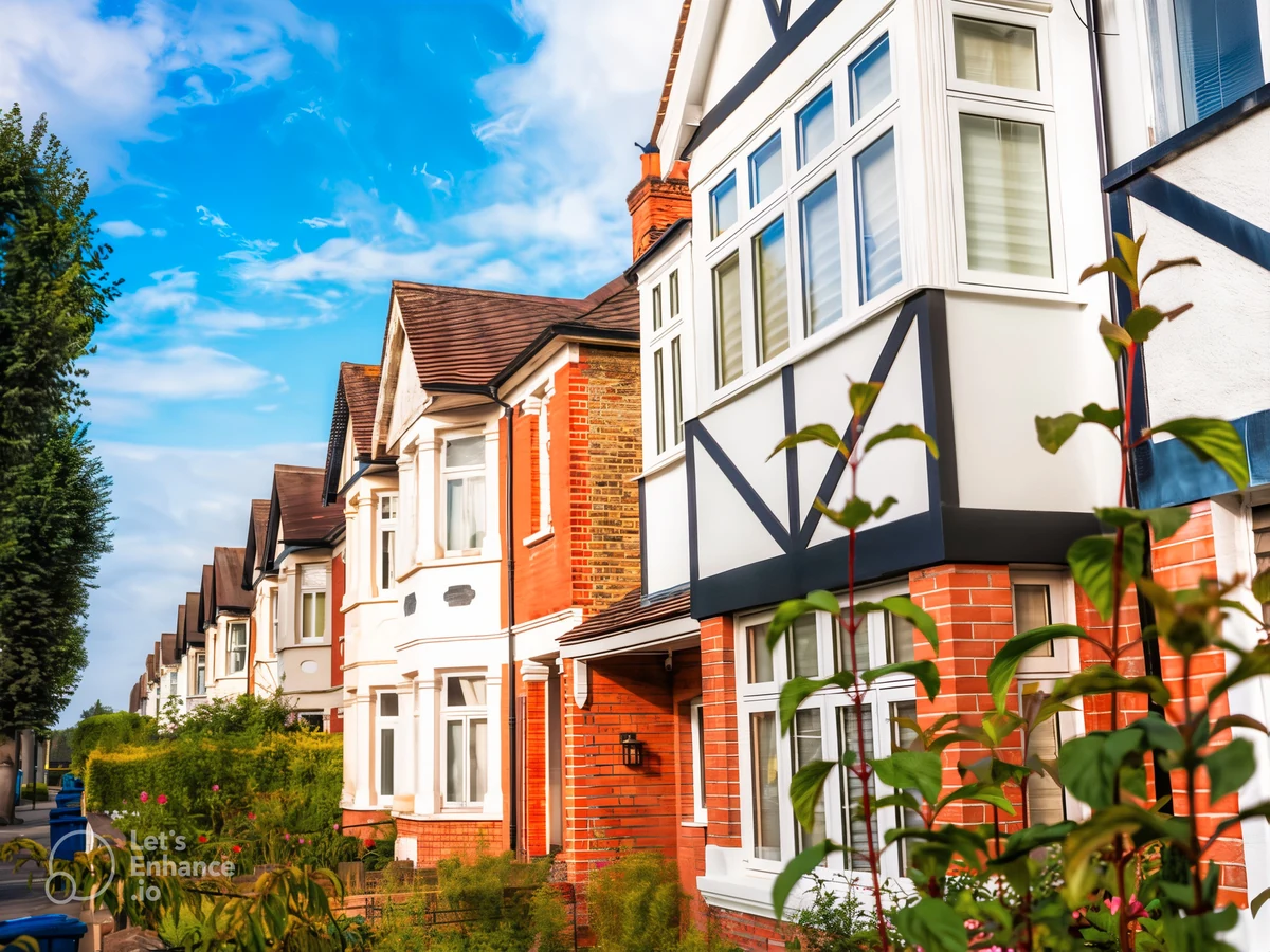 Edwardian semi-detached houses exterior painted in Cheshire