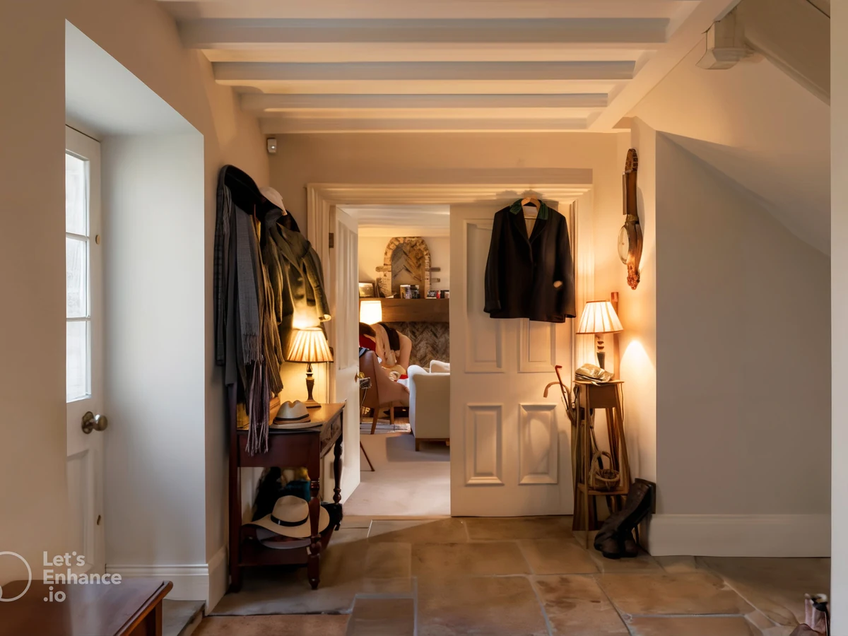 Period hallway painting in Cheshire - Victorian beamed hallway by Cheshire Painters