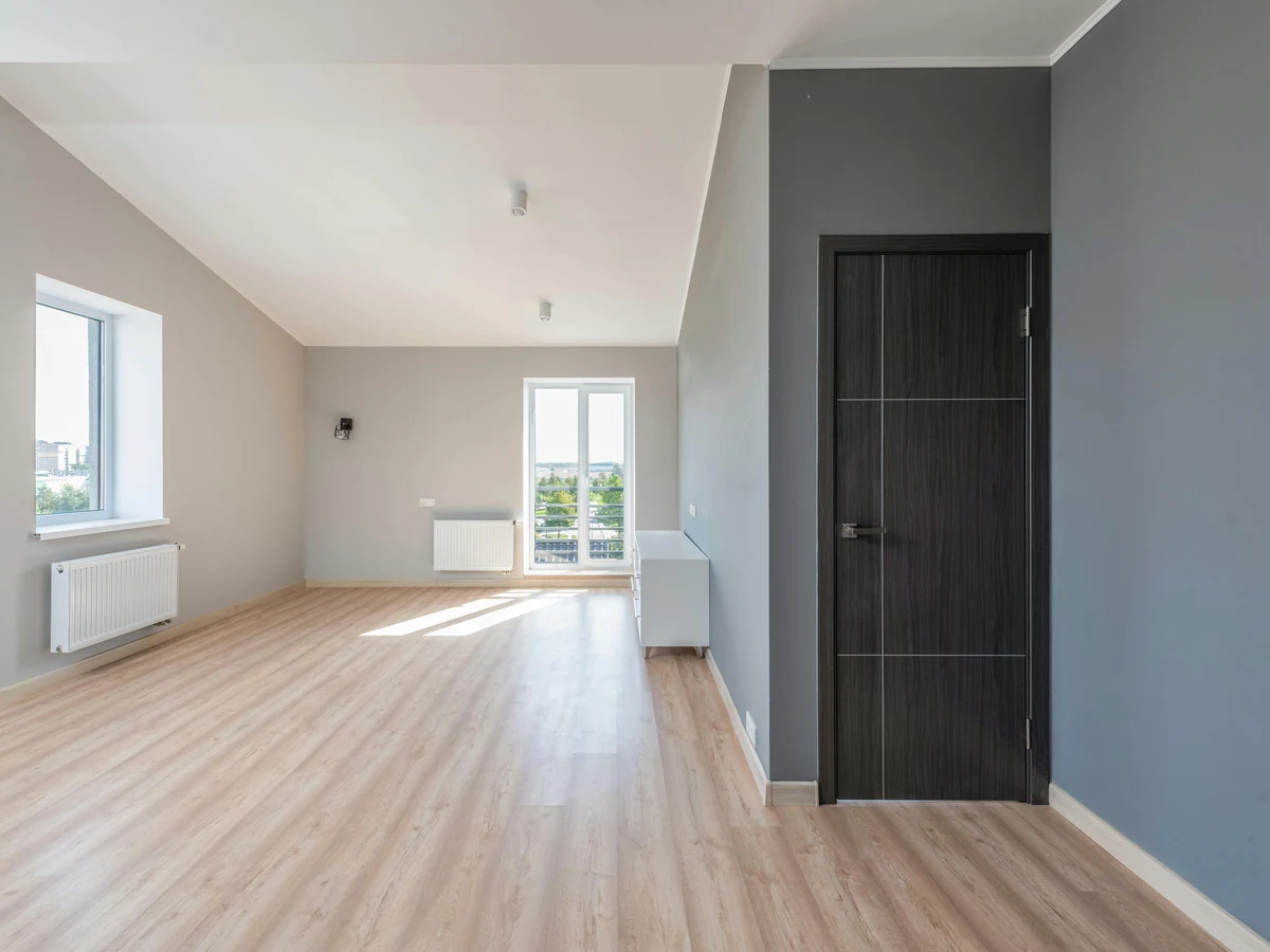 Empty grey room walls painted by Cheshire Painters in Cheshire
