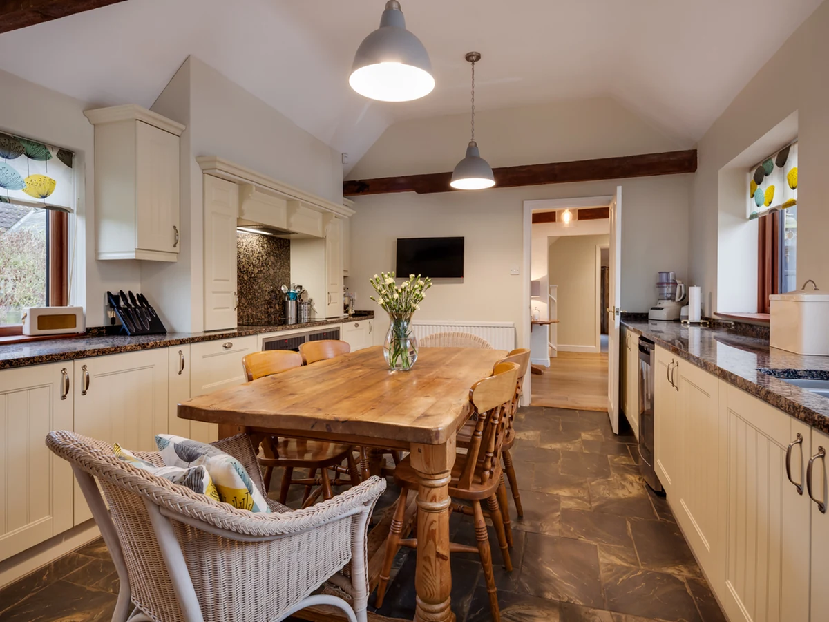 Kitchen cabinet painting costs in Cheshire - country kitchen by Cheshire Painters