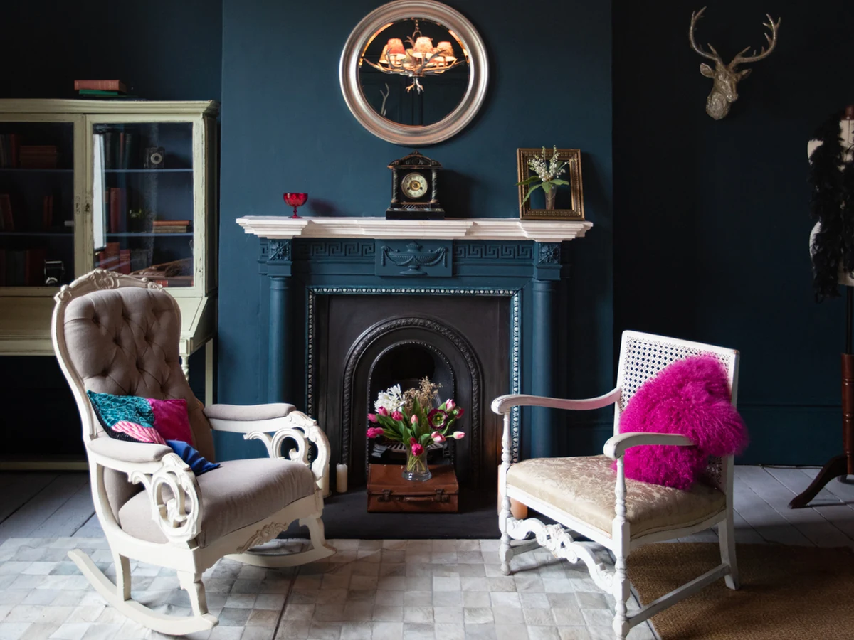 living-room-painting-dramatic-dark-teal-cheshire-painters Large period property living room suited for wallpapering in Wilmslow